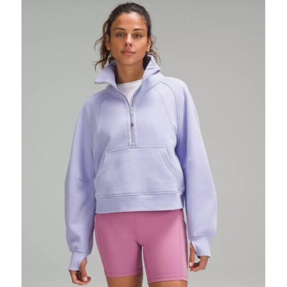 Lululemon Scuba Sweatshirt XL/XXL Lilac Smoke Oversized Funnel Neck Half-Zip - Picture 1 of 11